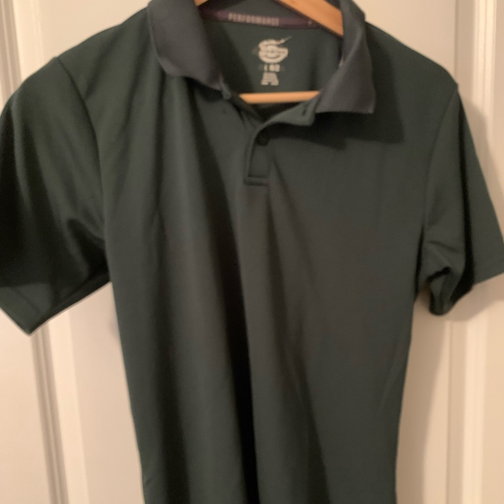 XL youth athleisure dark green polo